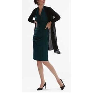 MM LAFLEUR Graham Black Kimono Sheer Rib Open Front Cardigan Medium